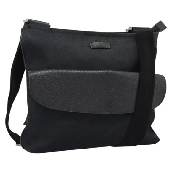 GUCCI GG Canvas Shoulder Bag Black Silver 256100 Auth ep8911 - Picture 1 of 14